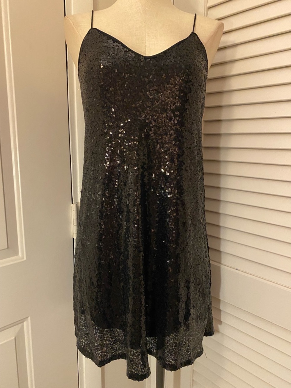 NWT- She + Sky Black Sequin Mini Dress- Size M